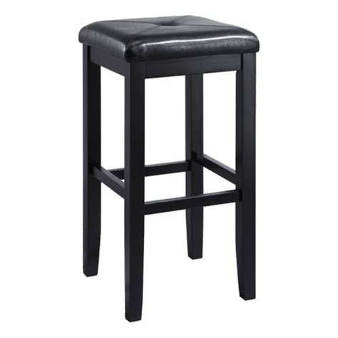 Wood 29 Upholstered Square Bar Stool In Black Set Of 2 Bowery Hill 1