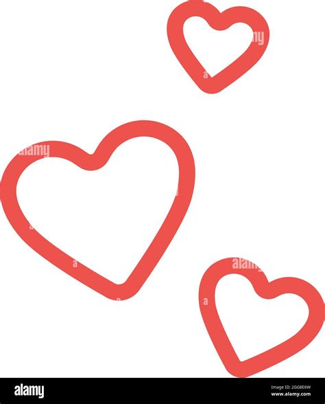 Three Floating Hearts Illustration Vector On A White Background Stock