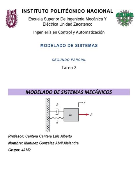 Modelado De Sistemas Mecanicos Pdf Transformada De Laplace Ecuaciones