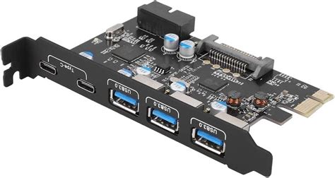 Carte Usb Pcie Express Ashata à 5 Ports Usb 30 Type C Vers Pci E