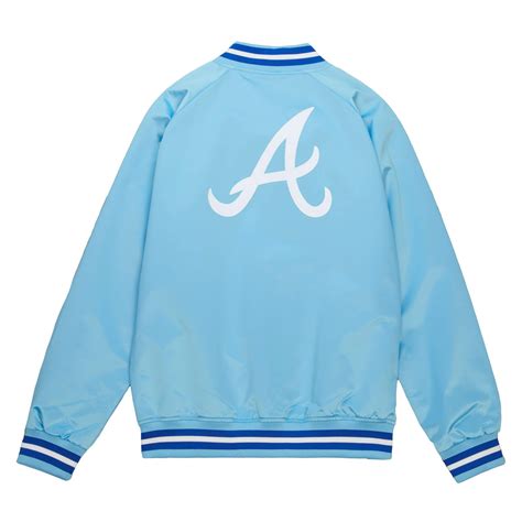 Light Blue MLB Atlanta Braves Team Satin Jacket Maker Of Jacket