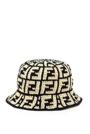 Fendi Ff Motif Raffia Bucket Hat