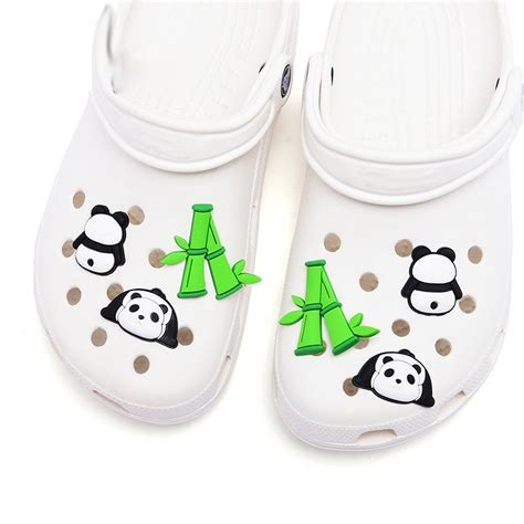 6pcs Bamboo Panda Set Jibbitz Crocs Diy Cute Crocs Jibbitz Cartoon Pvc