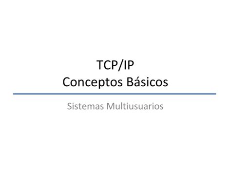 TCP IP Conceptos Básicos