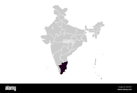 Tamil Nadu Political Map1 State Of India Republic Of India