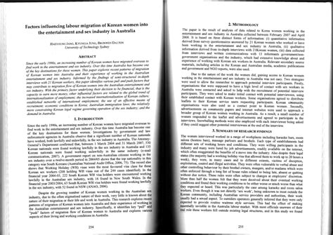 PDF Factors Influencing Labour Migration Of Korean Women Into The Entertainment And Sex