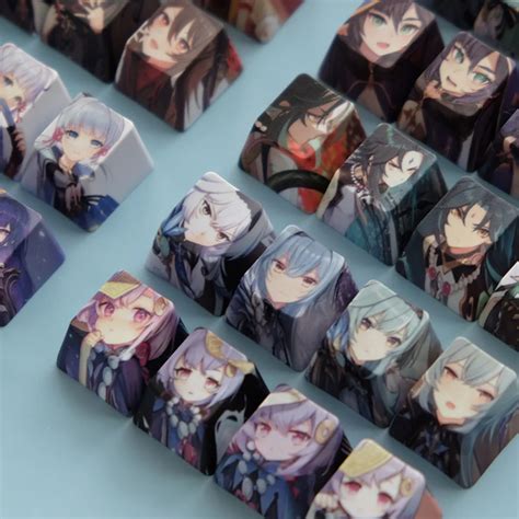 Anime PBT Keycaps 4 Keys Set R4 OEM Highly Mechanical Keyboard Genshin