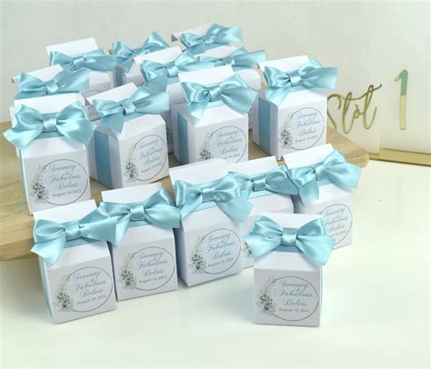 Wedding Favor Boxes Personalized Favor Box With Satin Ribbon - Etsy