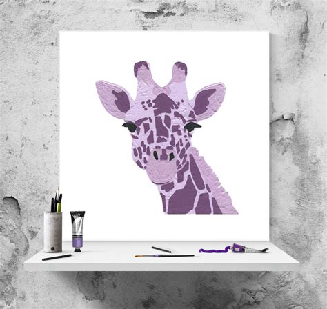 Purple giraffe print instant digital download | Etsy