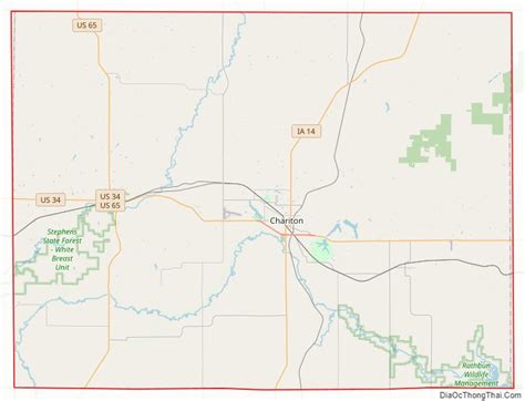 Map of Lucas County, Iowa - Thong Thai Real