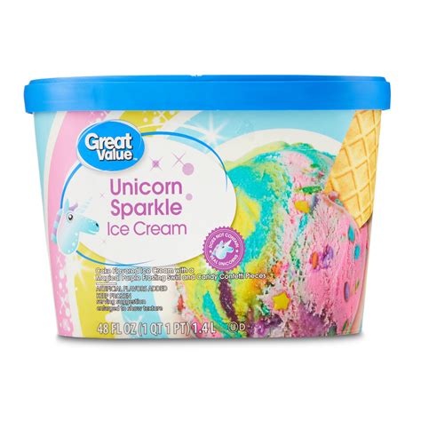 Great Value Unicorn Sparkle Ice Cream 48 Fl Oz Walmart Business Supplies