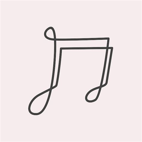 Dise O De Notas Musicales En Estilo De Arte De L Nea Simple Vector