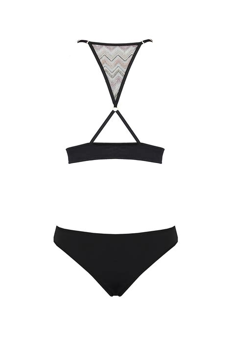 Casmir Lagerta Bikini Nocna Komplet Biustonosz Stringi Black Black