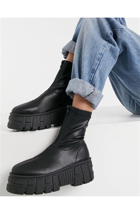 Asos Design Aliyah Chunky Chelsea Boots In Black Sale Online