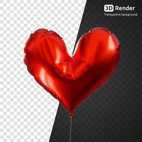 Rendu D Du Ballon Coeur Rouge Psd Premium