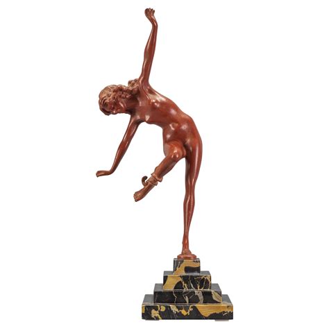 Austrian Vienna Art Deco Bronze Figure Colinet Nude Dancer Sculpture