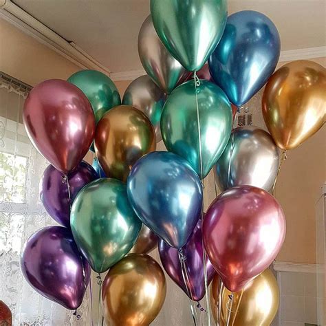 Metallic Chrome Balloons - Mixed Colors - 20 Pieces - 12 Inches ...