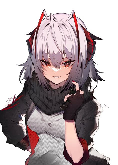 Safebooru 1girl Antenna Hair Arknights Bangs Black Gloves Black