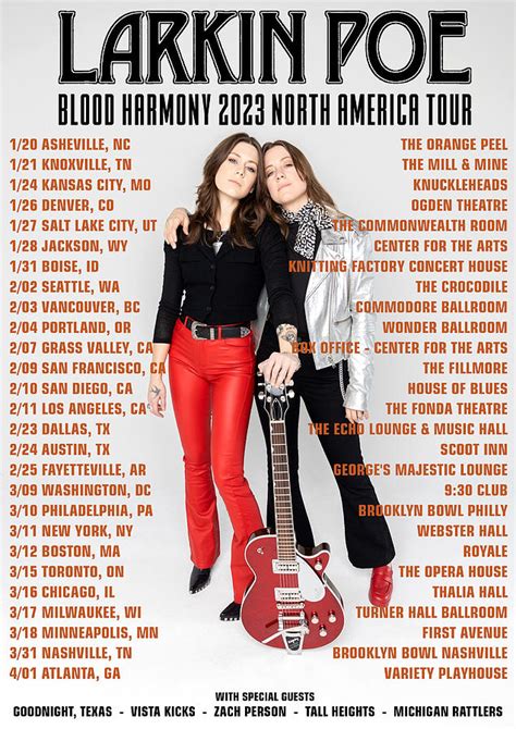 Print Larkin Poe Blood Harmony Tour Dates North America Sc