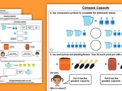 Year 1 Compare Capacity Spring Block 4 Maths Homework Extension ...