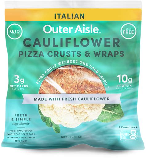 Outer Aisle Cauliflower Pizza Crusts Italian Keto Gluten Free Low Carb Versatile