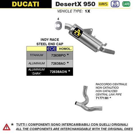 Silenziatore Arrow Indy Race Titanium Ducati Desertx 2022