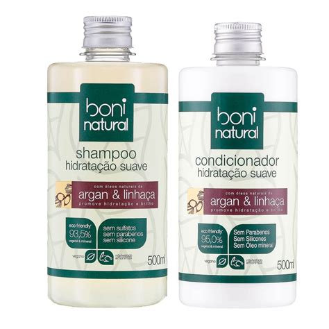 Kit Natural Shampoo E Condicionador Hidrata O Suave Argan E