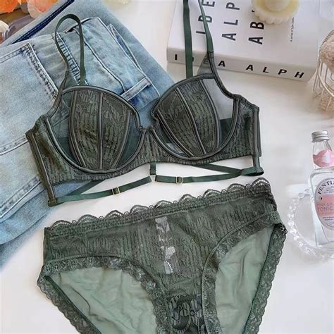 Underwear Set Sexy Lace Bra Women S Panties Soft Wire Push Up Thin Cup Lingerie AB Size