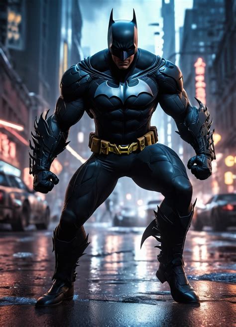 Batman In Dynamic Action Pose By Alena Aenami Stable Diffusion Online