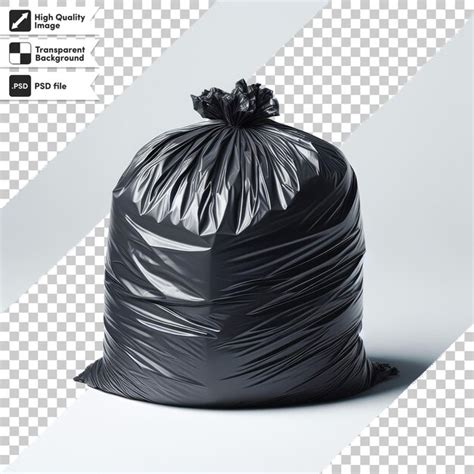 Premium Psd Psd Black Garbage Bag Trash Bag On Transparent Background