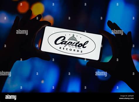 In this photo illustration, the Capitol Records logo is displayed on a ...