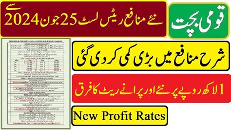 Qaumi Bachat Bank Profit Rates June L National Saving