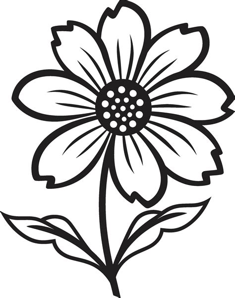 Artistic Floral Gesture Monochrome Vectorized Icon Handcrafted Petal