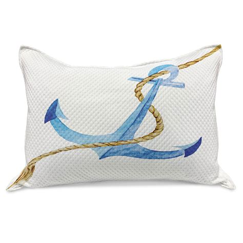 Anchor Knitted Quilt Pillowcover Watercolor Beach Things Coastal