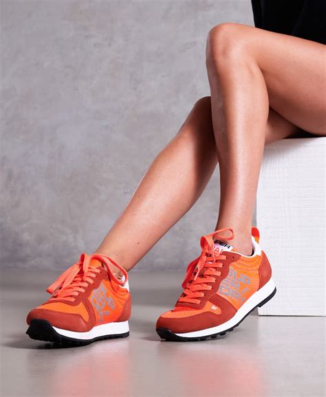 Womens Street Sport Neon Runner Trainers In Neon Coral Superdry