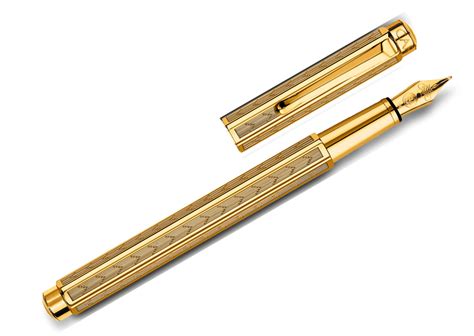 Caran D Ache Ecridor Chevron Gold Plated Fountain Pen