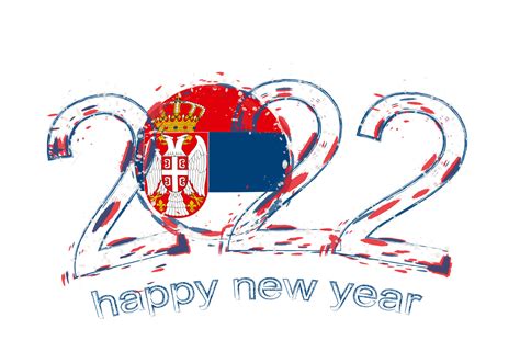 Happy New 2022 Year with flag of Serbia. 7787709 Vector Art at Vecteezy