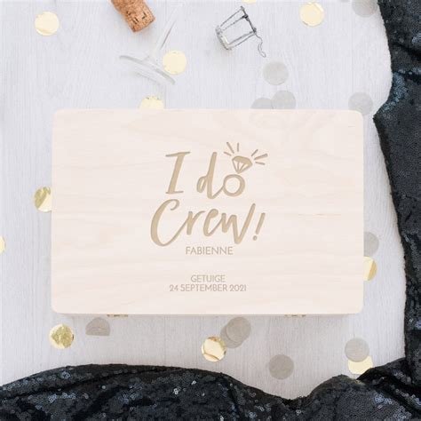 I Do Crew Bewaarkist Gepersonaliseerd Weddingdeco Nl