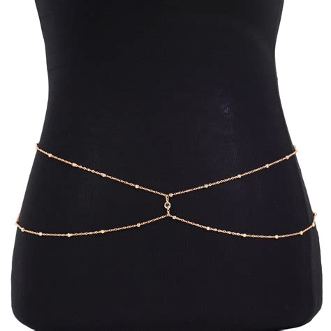 Cheap Waist Chain Rhinestone Metal Chain Simple Sweet Cool Body Chain Beach Chain Joom