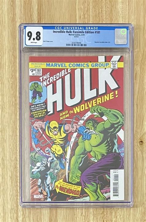 Incredible Hulk Facsimile Edition Comic Book Cgc Graded