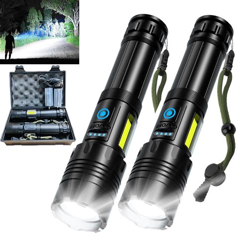 Ludopam Rechargeable Flashlight 2 Packled Tactical Flashlight120000