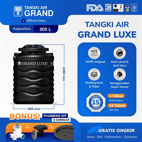 Jual Tandon Toren Tangki Air Grand Luxe L Anti Lumut Sertifikasi