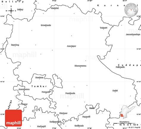 Blank Simple Map of Anantapur