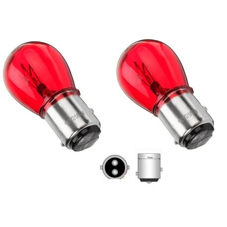 2x AMPOULE 12V 21 5W BAY15D ROUGE DOUBLE FILAMENT FEU STOP ARRIÈRE