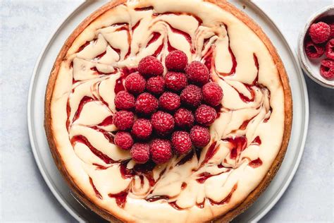 White Chocolate Raspberry Swirl Cheesecake