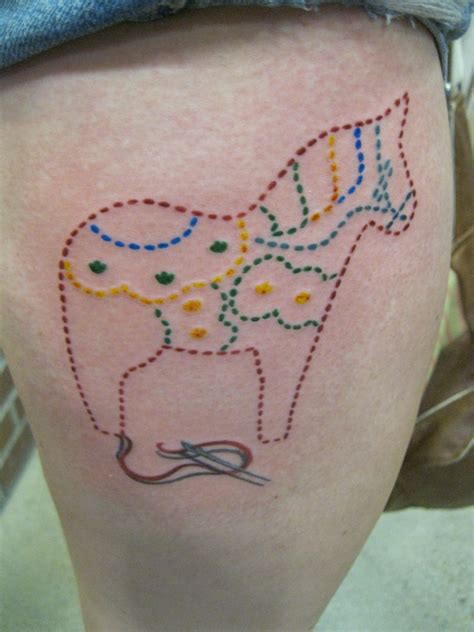 My first tattoo right after it was done. I got a Swedish Dala horse in ...