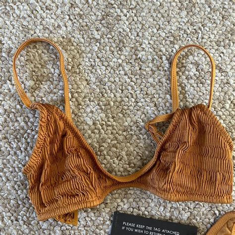 Triangl Copper Textured Bikini Never Worn With Depop