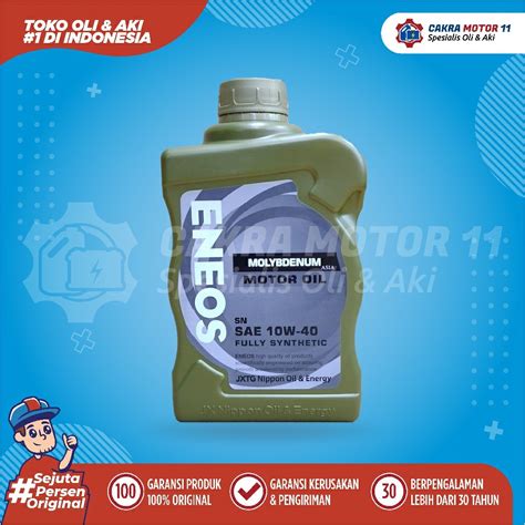 Jual ENEOS MOTOR OIL 10W40 1LT Mobil Original Untuk Segala Merek Dan