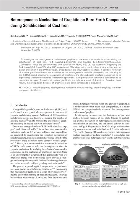 PDF Heterogeneous Nucleation Of Graphite On Rare Earth Compounds