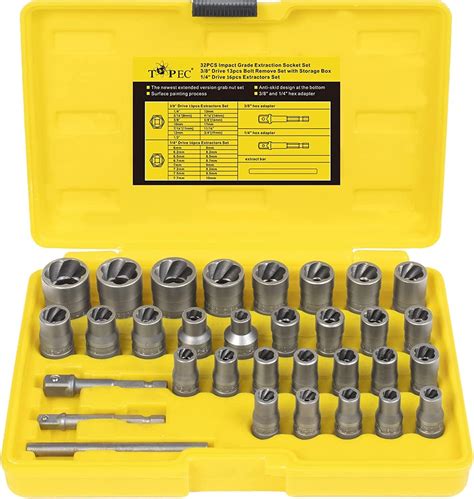 Topec Piece Bolt Extractor Set Impact Lug Nut Australia Ubuy